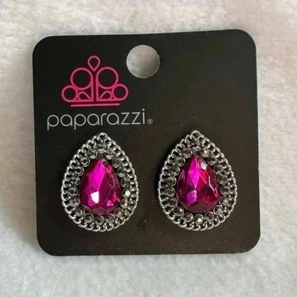 Pink Teardrop Earrings - Picture 1 of 4